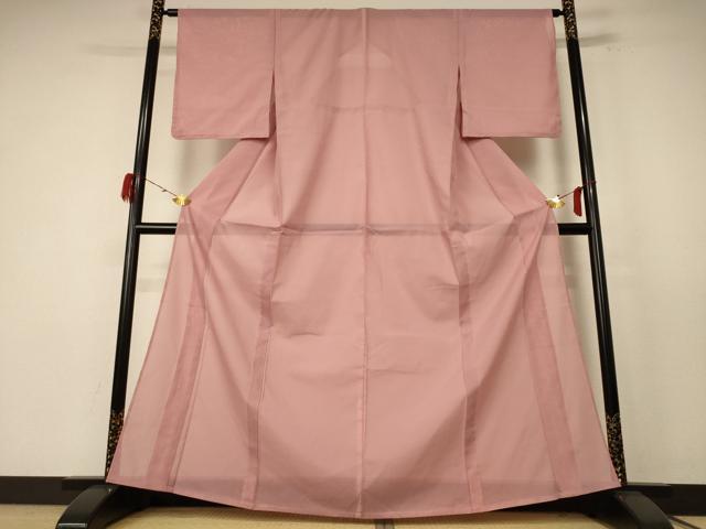 平和屋着物＊夏物　色無地　絽　ときがら茶色　洗える着物　未使用　AABE4772jd