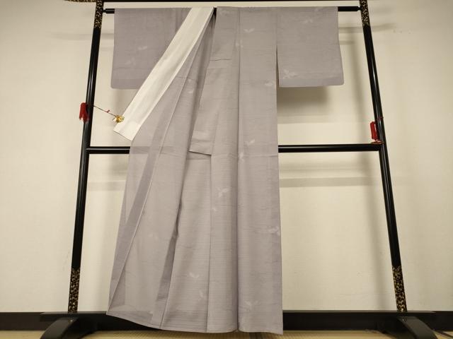平和屋着物＊夏物　色無地　絽　舞葉文　浅紫色　洗える着物　未使用　AABE4796jd_2