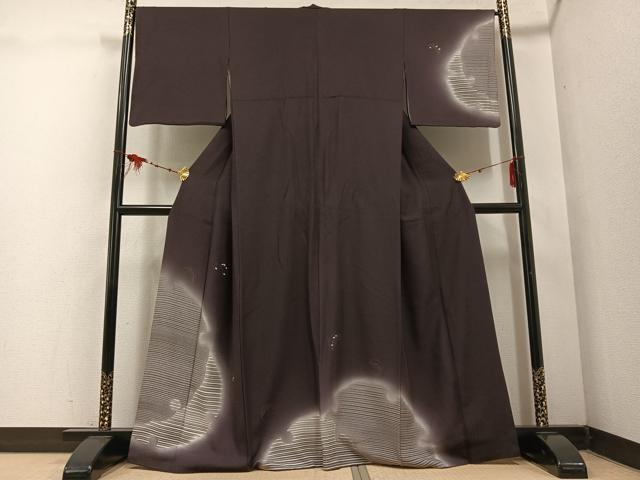 平和屋着物●訪問着　雪輪　桜花弁　暈し染め　金彩　正絹　逸品　AABE4801ph