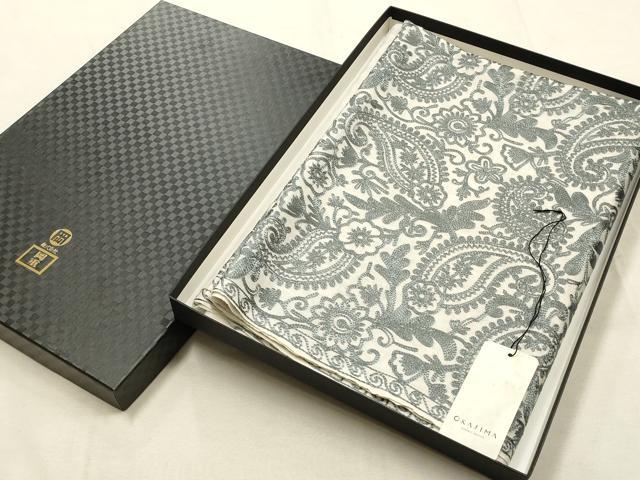 平和屋着物●和装小物　OKAJIMA　岡重謹製　ショール　ストール　インド刺繍　和装併用　防寒　レディース　逸品　AABE4881ay