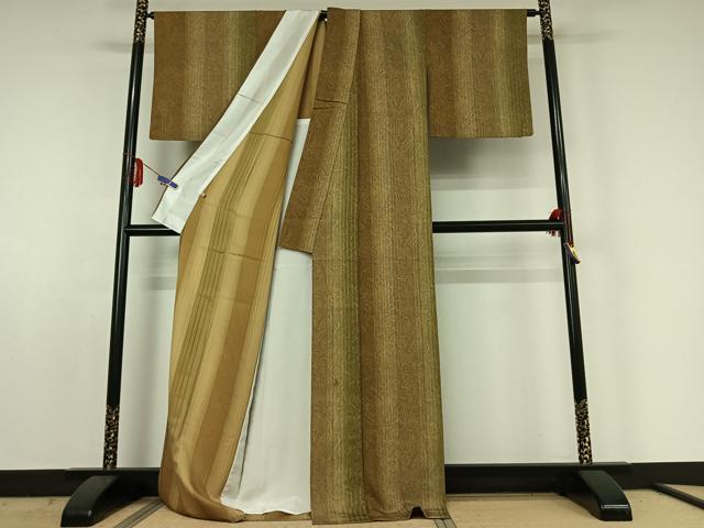平和屋着物▽上質な小紋　単衣　墨流し文様　ロング丈　正絹　逸品　AABE5177jh 平和屋着物▽上質な小紋 単衣 墨流し文様 ロング丈 正絹 逸品