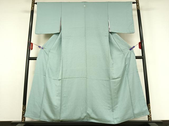 平和屋着物▽上質な色無地　単衣　氷割れ地紋　浅縹色　正絹　逸品　AABE5178jh 平和屋着物▽上質な色無地 単衣 氷割れ地紋 浅縹色 正絹 逸品