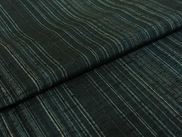 平和屋着物▽上質な紬　単衣　縞　ロング丈　正絹　逸品　AABE5179jh_4