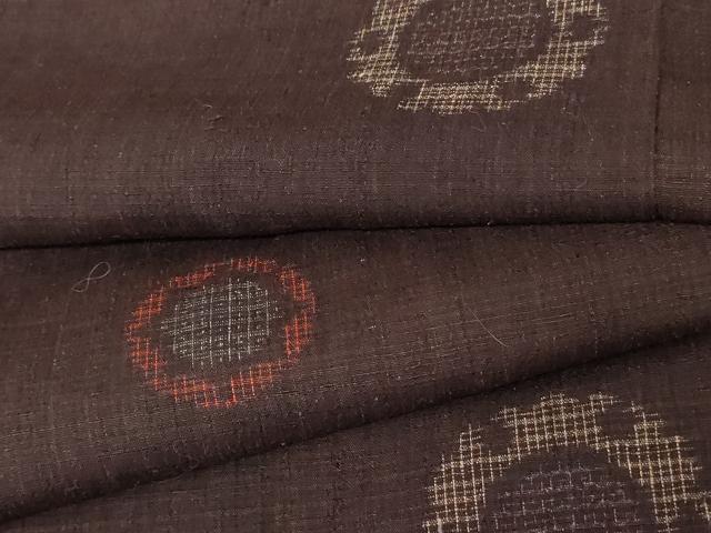 平和屋着物●本場結城紬　重要無形文化財　80亀甲　飛び亀甲　吉祥丸文　正絹　逸品　AABE5291cs