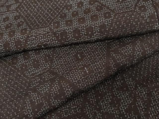 平和屋着物●結城紬　80亀甲　変わり亀甲文　やまと誂製　正絹　逸品　未使用　AABE5310cs