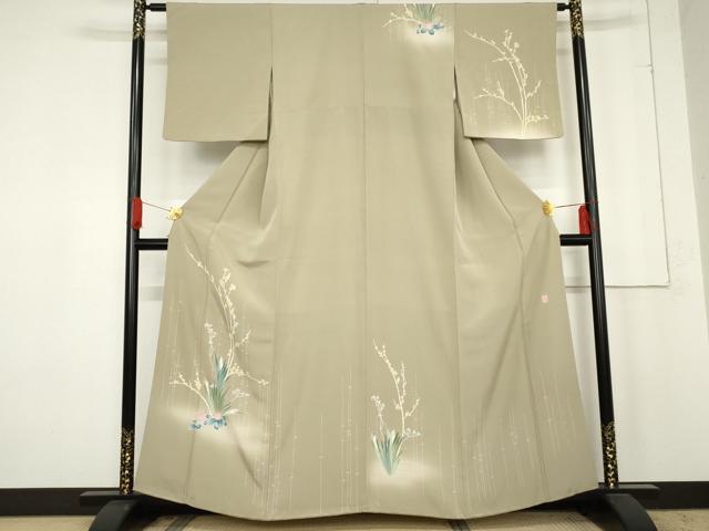 平和屋着物●訪問着　友禅　作家物　草花文　暈し染め　正絹　逸品　AABE5311cs