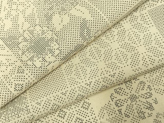 平和屋着物●本場大島紬　白大島　カタス7マルキ　120亀甲　色紙重ね文　正絹　逸品　AABE5405fy