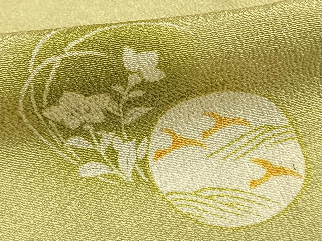 平和屋着物▽上質な小紋　単衣　花鳥丸文　暈し染め　大丸扱い　正絹　逸品　AABE5660fy_5