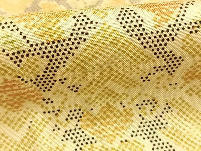 平和屋着物▽上質な小紋　単衣　本場染大島紬　幾何学花文　正絹　逸品　AABE5686fy_5