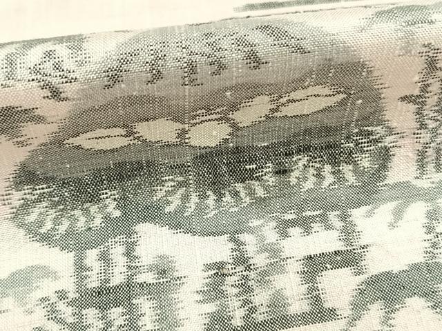 平和屋着物▽上質な紬　単衣　風景文　正絹　逸品　AABE5776fy_5