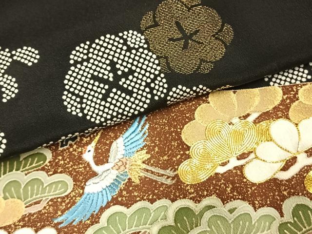 平和屋着物●創業460年・千總　黒留袖　駒刺繍　松竹梅　飛鶴文　金糸　金彩　正絹　逸品　AABE5785fy 平和屋着物○創業460年・千總 黒留袖 駒刺繍 松竹梅 飛鶴文 金糸 金彩