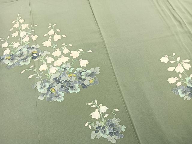 平和屋着物●本加賀友禅作家　寺西英樹　訪問着　草花文　正絹　逸品　AABE5787fy_3