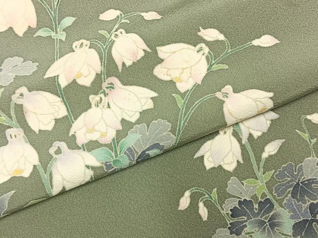 平和屋着物●本加賀友禅作家　寺西英樹　訪問着　草花文　正絹　逸品　AABE5787fy_4