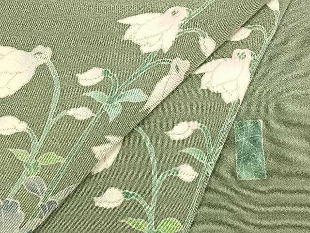 平和屋着物●本加賀友禅作家　寺西英樹　訪問着　草花文　正絹　逸品　AABE5787fy_8