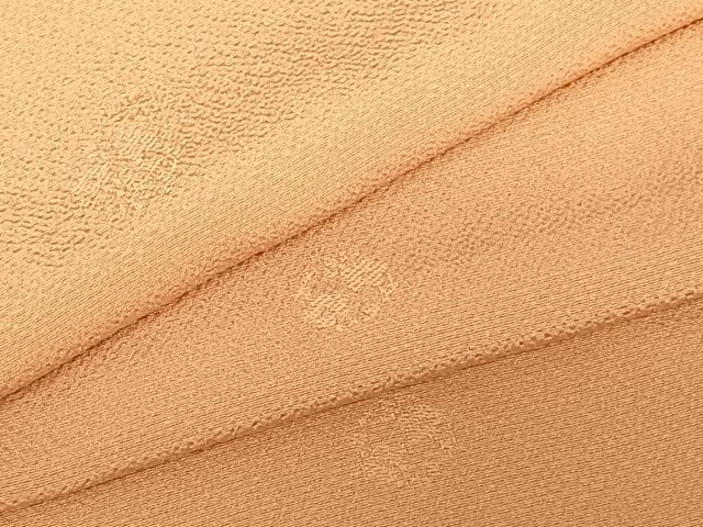 平和屋着物●上質な色無地　舞花地紋　洒落柿色　正絹　逸品　未使用　AABE5822fy