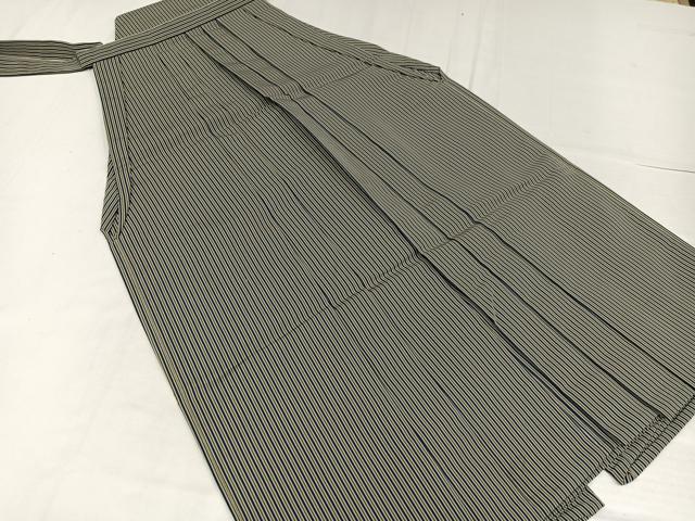 平和屋着物●男性　馬乗り袴　神代袴　縞　正絹　逸品　AABE5889ph