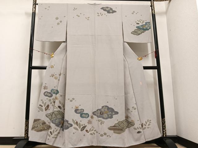 平和屋着物●十日町　名門　滝泰謹製　訪問着　絞り　雲重ね草花文　ますいわ屋扱い　正絹　逸品　AABE5920ph