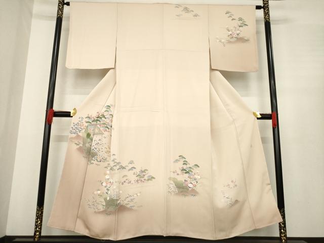 平和屋着物●訪問着　友禅　作家物　風景花文　暈し染め　正絹　逸品　AABE5932ck