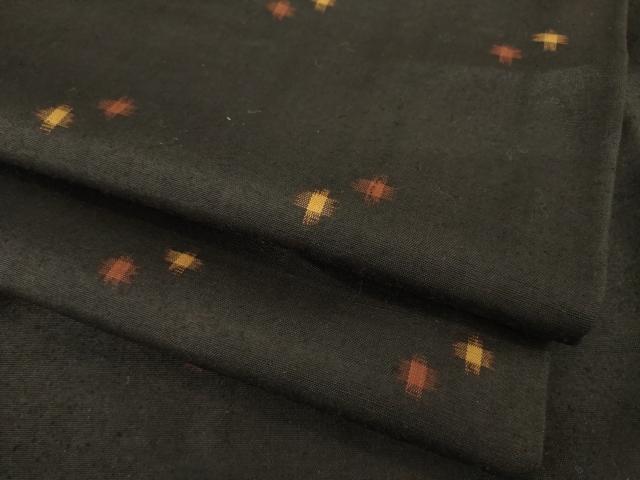 平和屋着物●上質な紬　十字絣　正絹　逸品　AABE5972ck