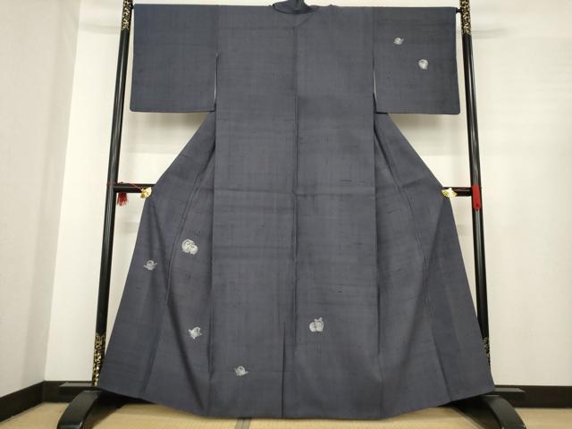 平和屋着物●訪問着　紬地　ミミズク　さが美扱い　正絹　逸品　AABE5981ck