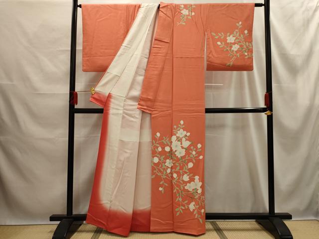 平和屋着物■訪問着　草花文　正絹　逸品　AABE6633sx