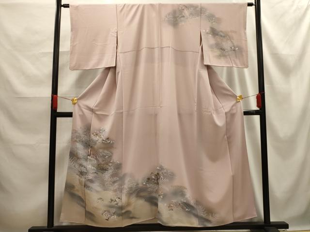 平和屋着物■訪問着　片輪車流水花文　暈し染め　金彩　正絹　逸品　AABE6644sx