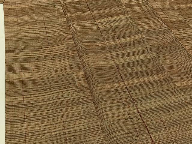 平和屋着物▽上質な紬　単衣　縞　正絹　逸品　AABE6684jh_3