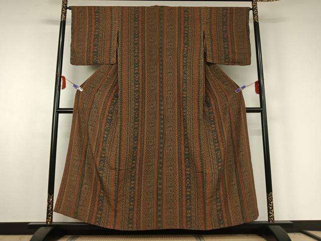 平和屋着物▽上質な小紋　単衣　花間道　正絹　逸品　AABE6695jh_1