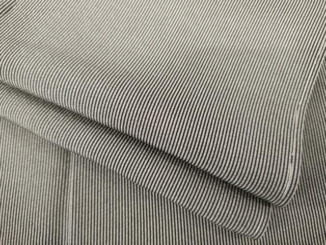 平和屋着物●江戸小紋　万筋　黒色×灰色　正絹　逸品　AABE6806ck