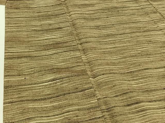 平和屋着物▽上質な紬　単衣　横段文　正絹　逸品　AABE6854jh_3