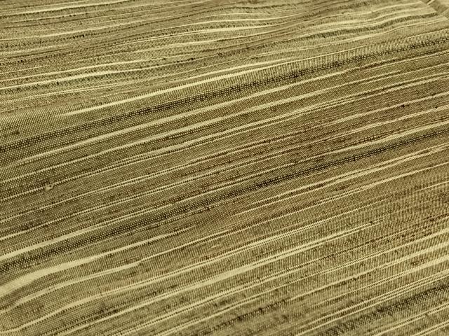 平和屋着物▽上質な紬　単衣　横段文　正絹　逸品　AABE6854jh_5