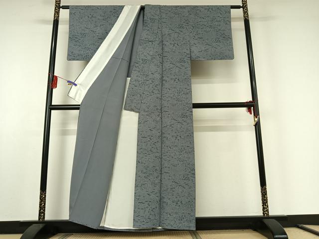 平和屋着物▽上質な小紋 単衣 風景花文 正絹 逸品 AABE6889jh 【公式通販】