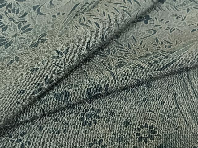 平和屋着物▽上質な小紋 単衣 風景花文 正絹 逸品 AABE6889jh 【公式通販】