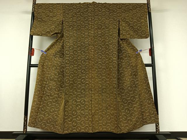 平和屋着物▽上質な紬　単衣　琉球絣文様　正絹　逸品　AABE6890jh 平和屋着物▽上質な紬 単衣 琉球絣 正絹 逸品 AABA7425fy 【公式通販】