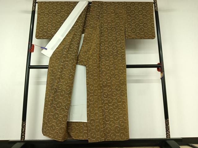 平和屋着物▽上質な紬　単衣　琉球絣文様　正絹　逸品　AABE6890jh 平和屋着物▽上質な紬 単衣 琉球絣 正絹 逸品 AABA7425fy 【公式通販】