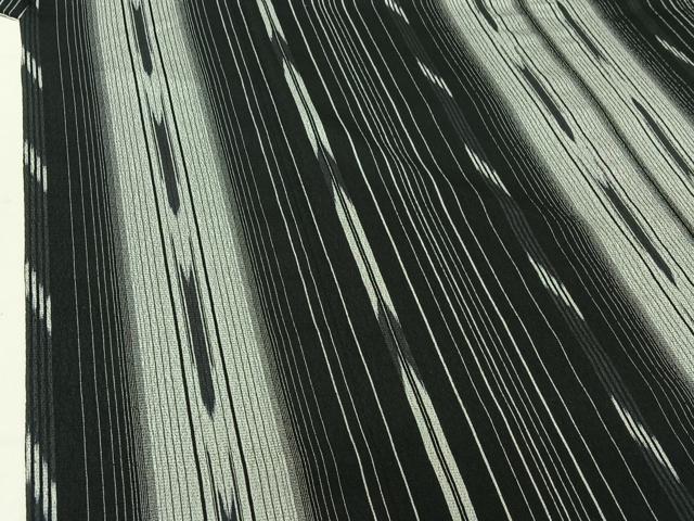 平和屋着物▽本塩沢　単衣　縞　正絹　逸品　AABE6908jh_3