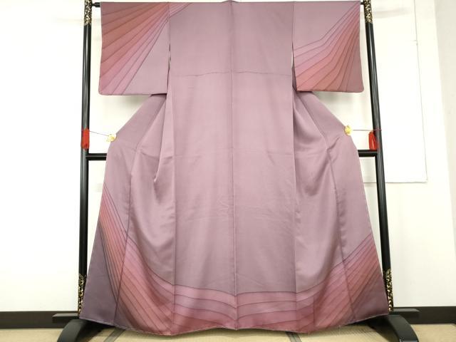 平和屋着物●染色作家　斉藤三才　訪問着　霞文　暈し染め　正絹　逸品　未使用　AABE7007cs