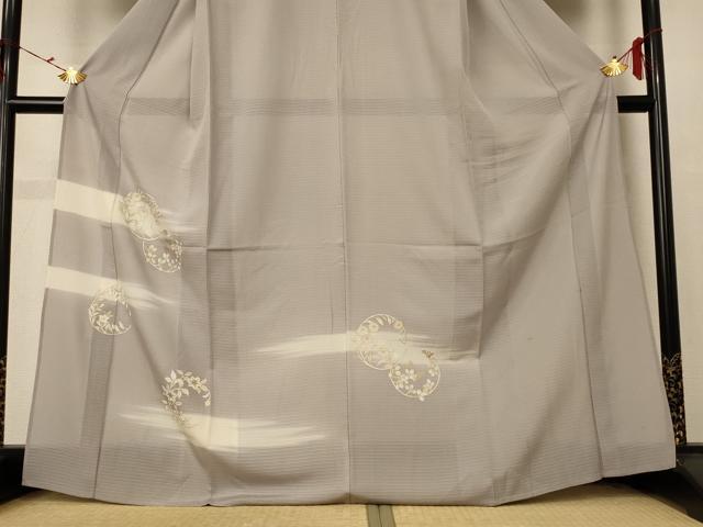 平和屋着物＊夏物　訪問着　絽　草花丸文　暈し染め　金彩　正絹　逸品　AABE7409jd 平和屋着物＊夏物 訪問着 絽 草花丸文 暈し染め 金彩 正絹 逸品