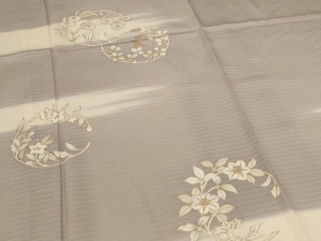平和屋着物＊夏物 訪問着 絽 草花丸文 暈し染め 金彩 正絹 逸品