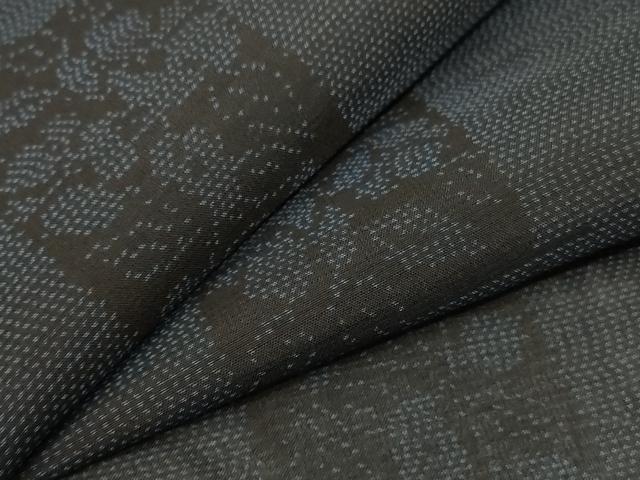 平和屋着物＊夏物　本場大島紬　夏大島　色紙草花文　反端付き　正絹　逸品　未使用　AABE7410jd 平和屋着物＊夏物 本場大島紬 夏大島 色紙草花文 反端付き 正絹 逸品