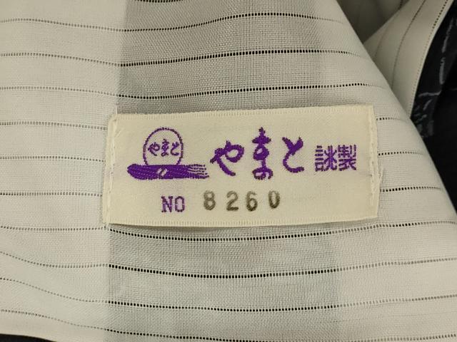 平和屋着物＊夏物　小紋　絽　花唐草文　船　やまと誂製　洗える着物　AABE7421jd 平和屋着物＊夏物 小紋 絽 花唐草文 船 やまと誂製 洗える着物