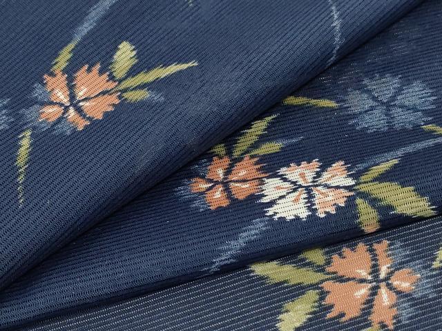 平和屋着物＊夏物　小紋　絽　芝花文　洗える着物　AABE7437jd