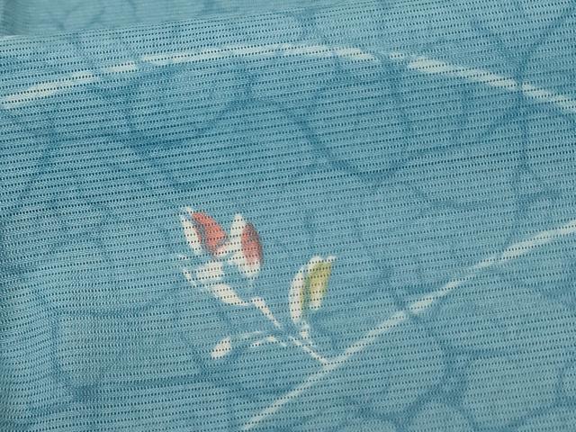 平和屋着物＊夏物　小紋　絽　芝花文　洗える着物　AABE7507jd_5