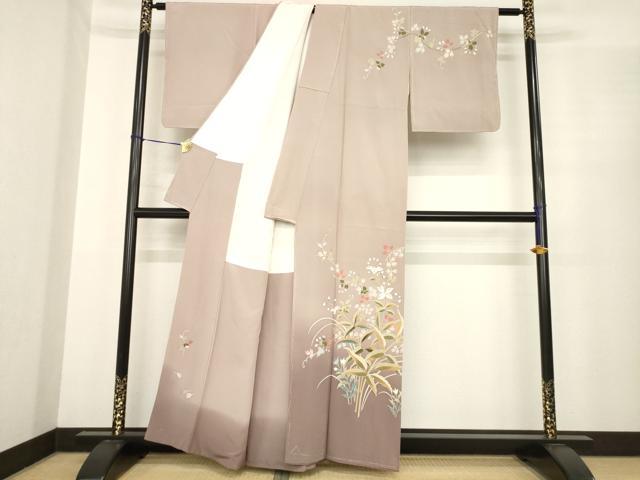 平和屋着物●本加賀友禅作家　能川光陽　訪問着　草花文　暈し染め　正絹　逸品　AABE7743ck_1