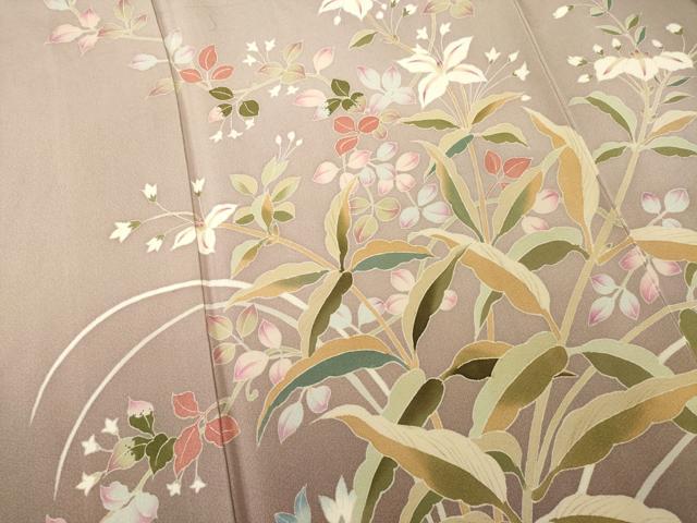 平和屋着物●本加賀友禅作家　能川光陽　訪問着　草花文　暈し染め　正絹　逸品　AABE7743ck_4
