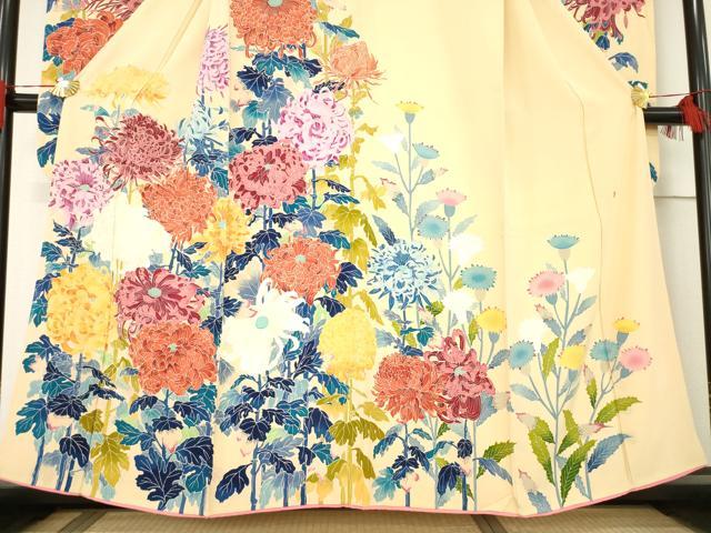 平和屋着物●本加賀友禅作家　金丸水明　振袖　草花文　正絹　逸品　AABE7788ck_2