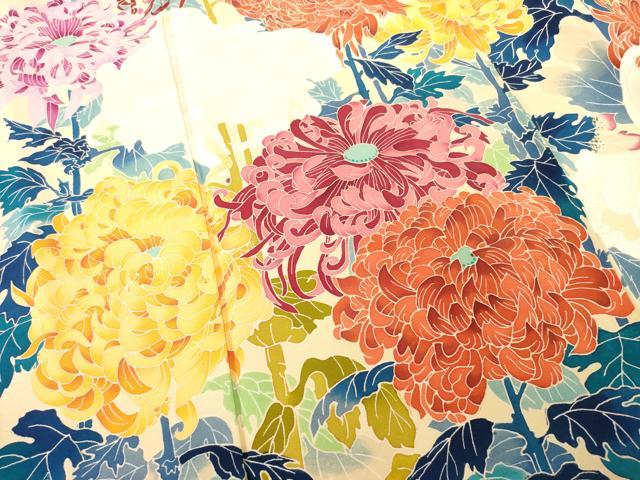 平和屋着物●本加賀友禅作家　金丸水明　振袖　草花文　正絹　逸品　AABE7788ck_3