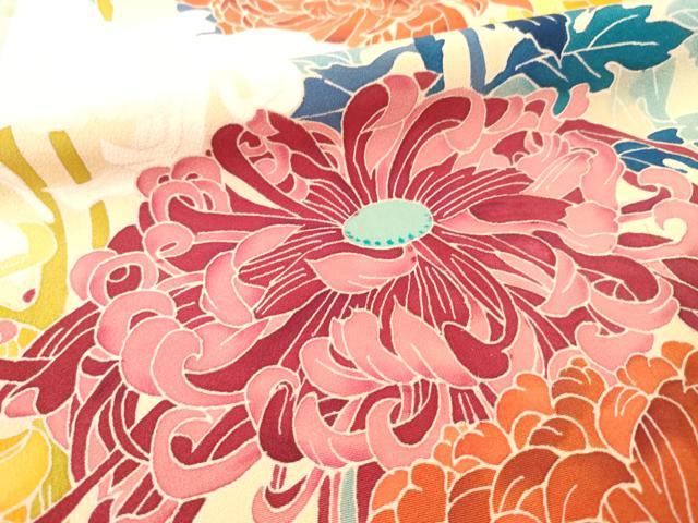 平和屋着物●本加賀友禅作家　金丸水明　振袖　草花文　正絹　逸品　AABE7788ck_5