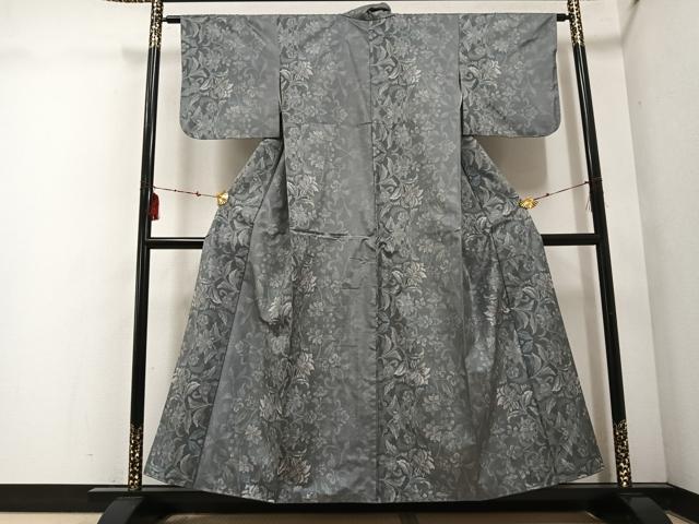 平和屋着物●都喜ヱ門　本場大島紬　カタス7マルキ　更紗文　藤絹織物謹製　正絹　逸品　AABE8114ph_1