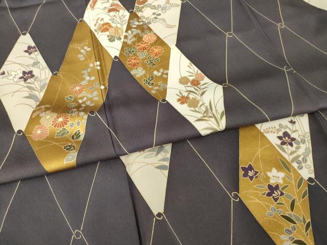 平和屋着物●訪問着　友禅　花菱文　金彩　正絹　逸品　AABE8239ck_4